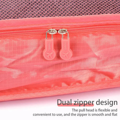 6Pcs Luggage Travel Bags | Underwear Shoes Storage Bag & Oxford Waterproof Cloth Suitcase Pouch Cube (Red Organiser for Clothing)