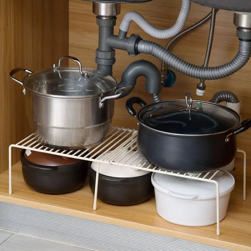 Retractable Iron Seasoning Rack – Multifunctional Cabinet Organizer with Wash Basket & Spoon Holder