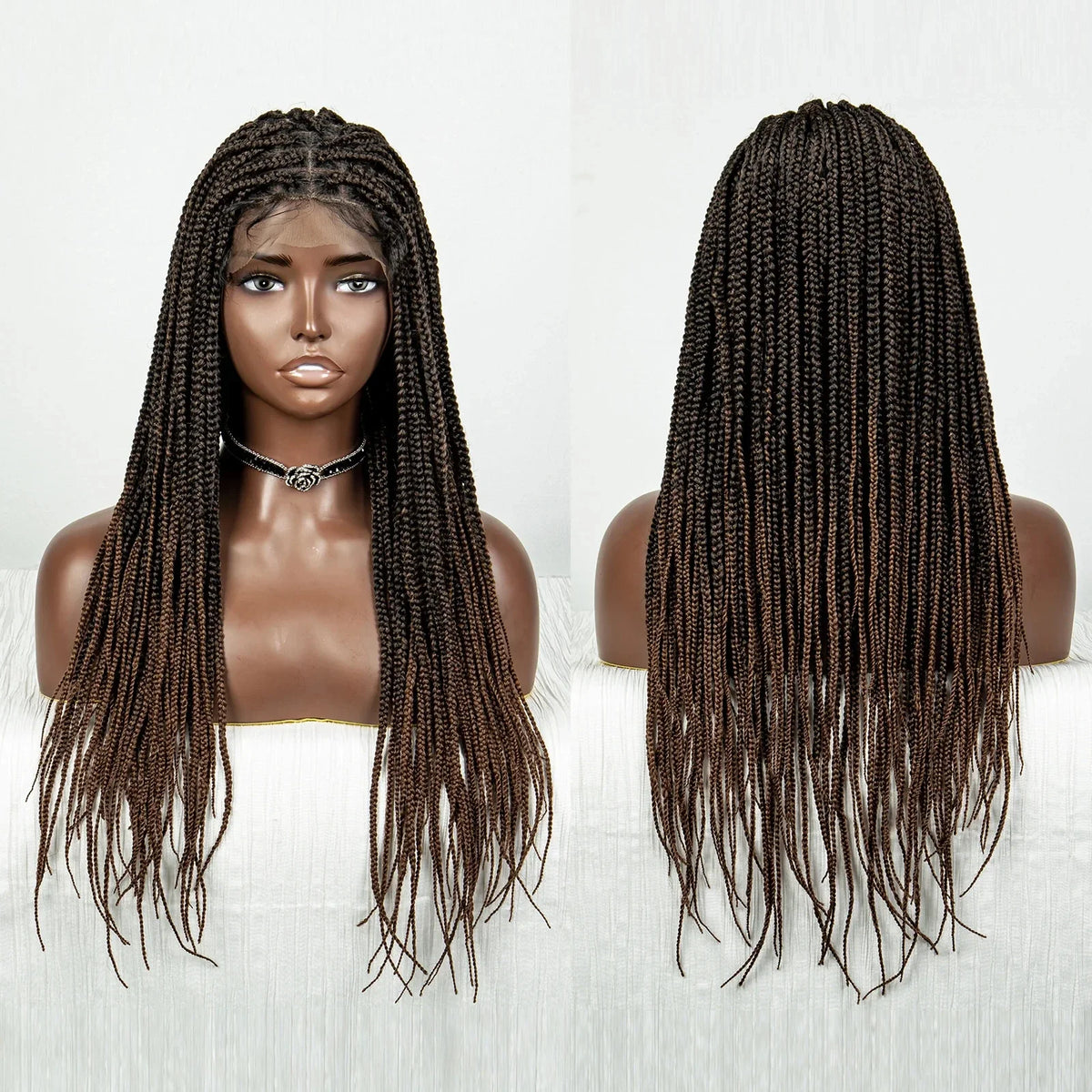 Knotless Cornrow Box Braids Full Lace Wig | Baby Hair | Clearance Sale | Black Women