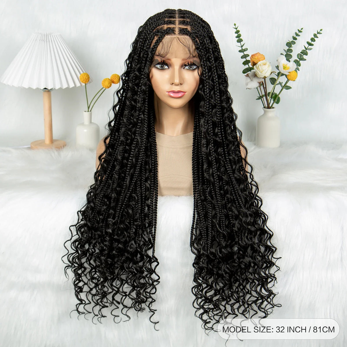HD Transparent Boho Box Braids Wig | Full Lace | Knotless | Black Women & Girls
