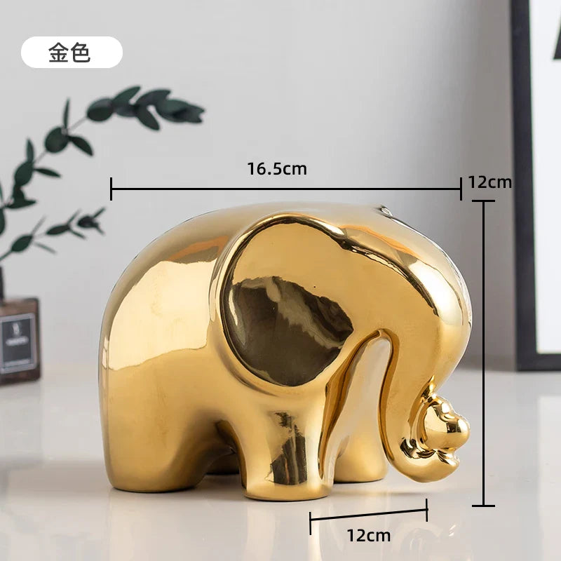 Cartoon Elephant Figurine Boho Home Decor Ornament Living Room  Wine Cabinet DesktopTV cabinet Home