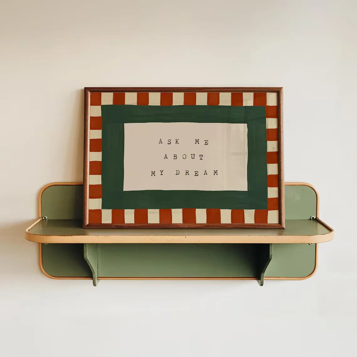 Retro Bedroom Wall Art, Checkered Wall Art, Mid Century Bedroom Print, Bedroom Prints, Ask Me About My Dream Print, Wall Art For