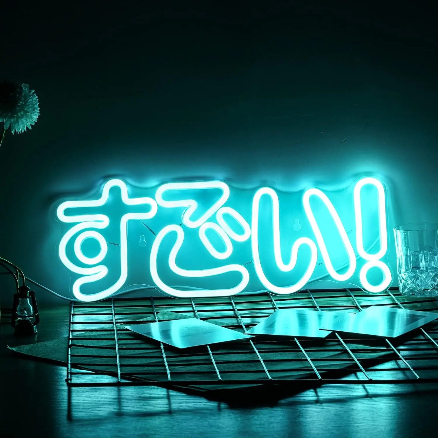 Terrific Neon Sign LED Japanese Neon Sign Ice Blue for Wall Decoration Neon Wall Decor Party Room Club Birthday Halloween Gift