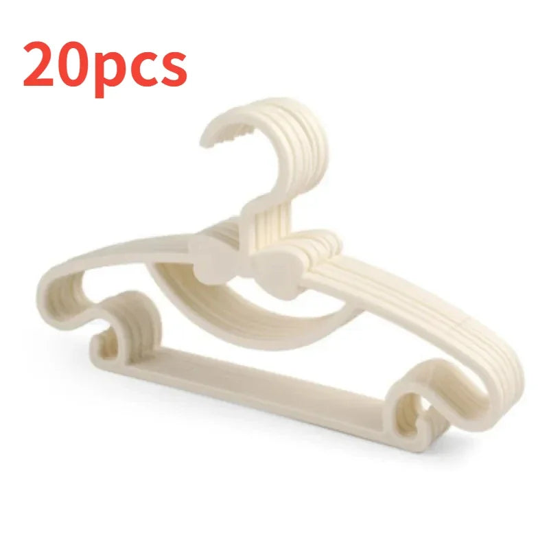 10 Pieces of Children's Hangers, Portable Plastic Display Hangers Windproof Children's Outerwear Hangers Baby Clothing Organizer