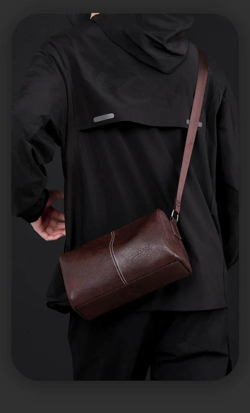 Men's Full Grain Leather Shoulder Bag | Vintage-Inspired Convertible Crossbody Pack (Durable Work & Weekend Bag)