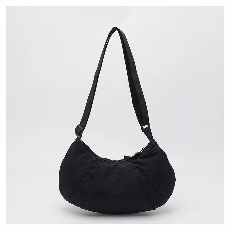 New Large-Capacity Crescent Bag for Women | Trendy Casual Nylon Shoulder & Crossbody Bag (Simple Croissant Style, Commuting)