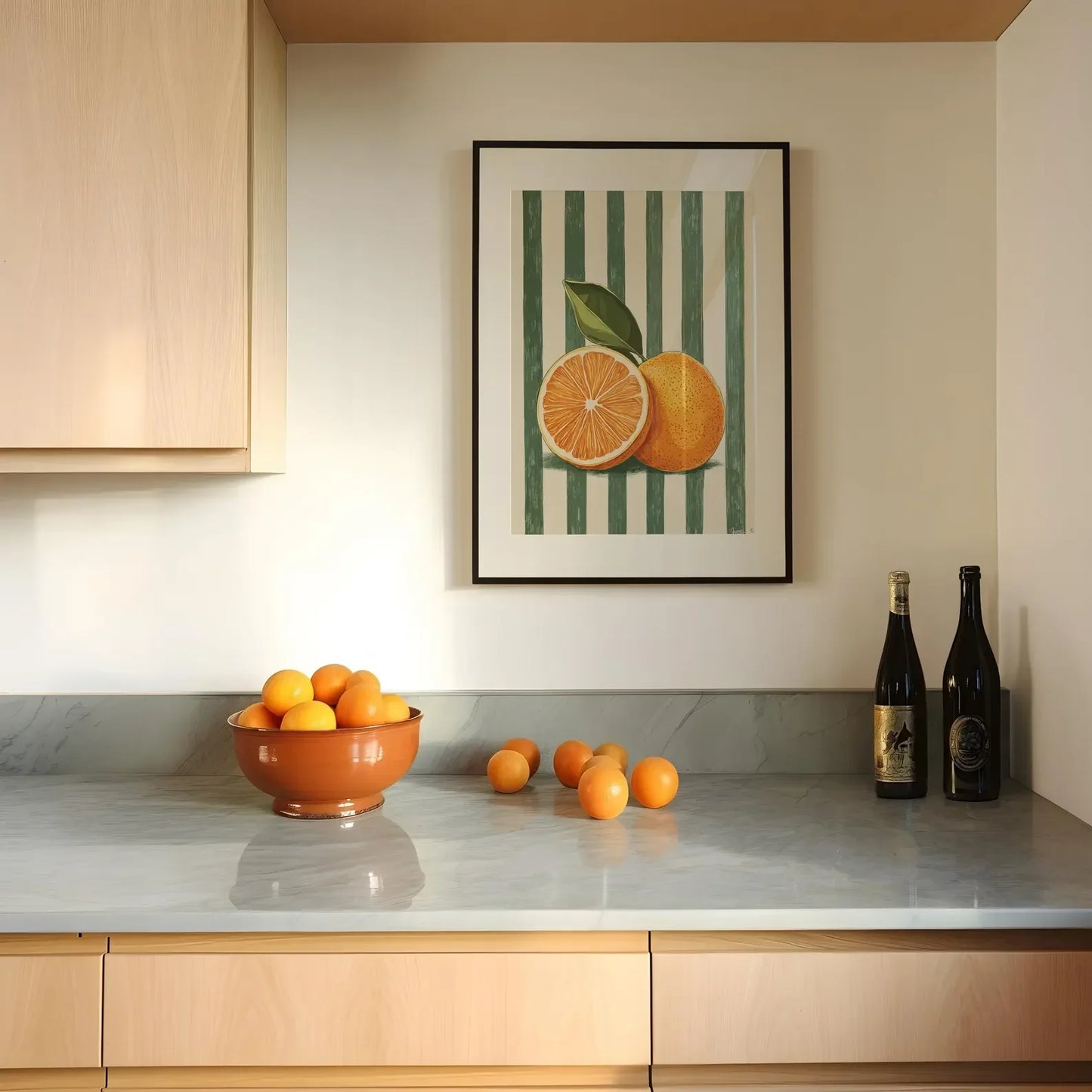 Orange Wall Decor, Orange Fruit Poster, Farmhouse Kitchen Art Painting, Kitchen Prints, Trendy Food Art, Retro Kitchen Art, Frui