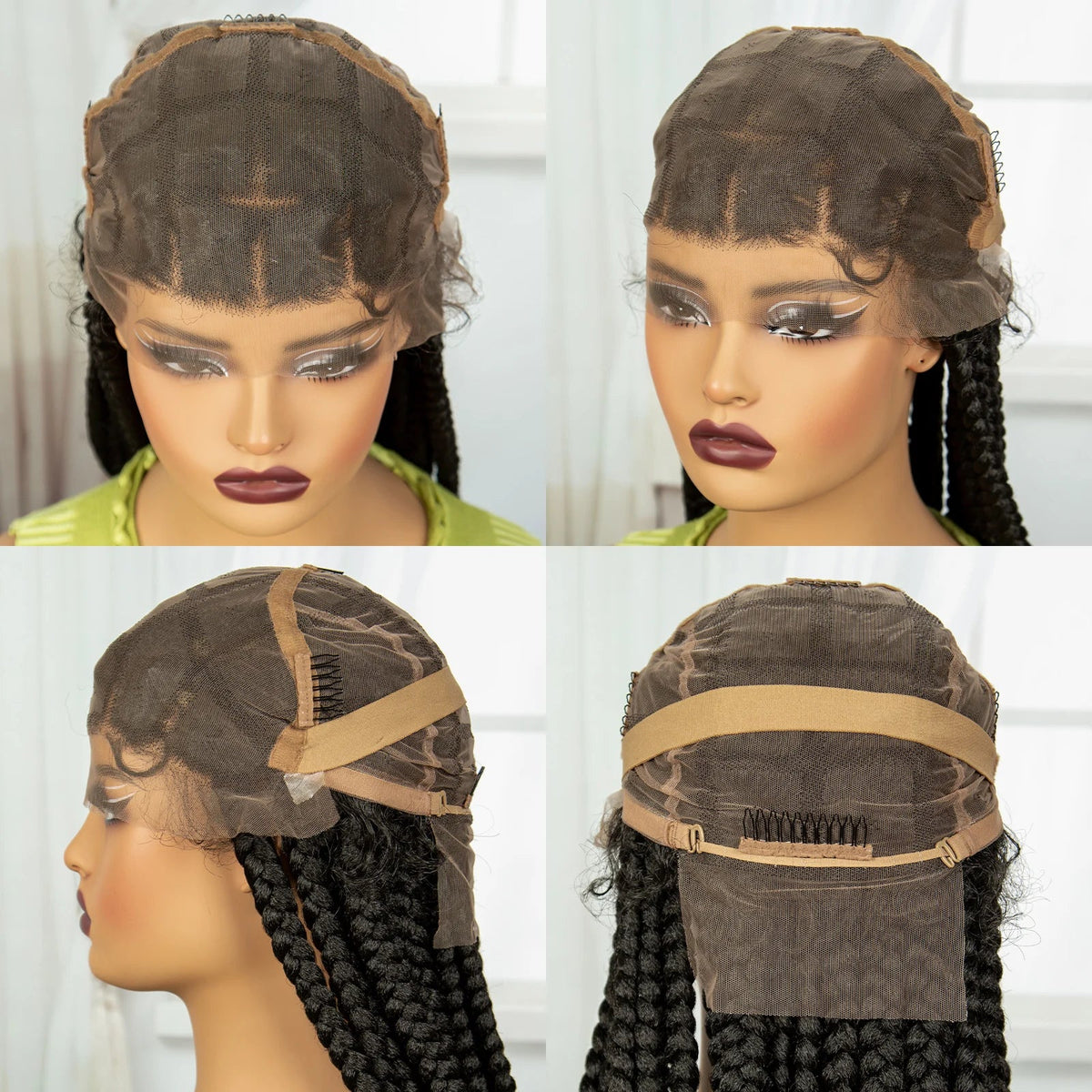 Knotless Twist Braids Full Lace Wig | Straight Synthetic Braids | Baby Hair | Black Women