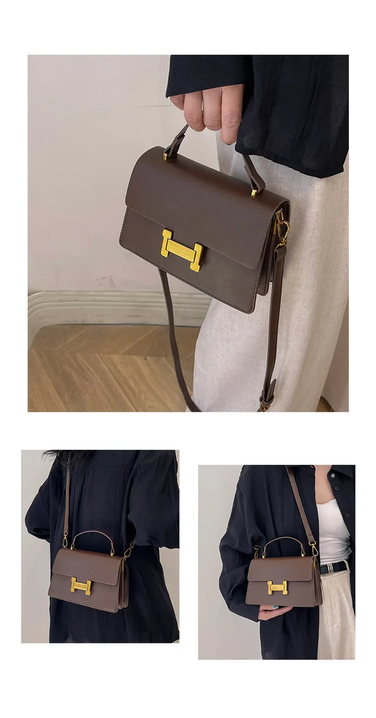 New Fashion Korean Style Small Square Bag | Textured Versatile Shoulder Crossbody Handbag for Women (Solid Color)