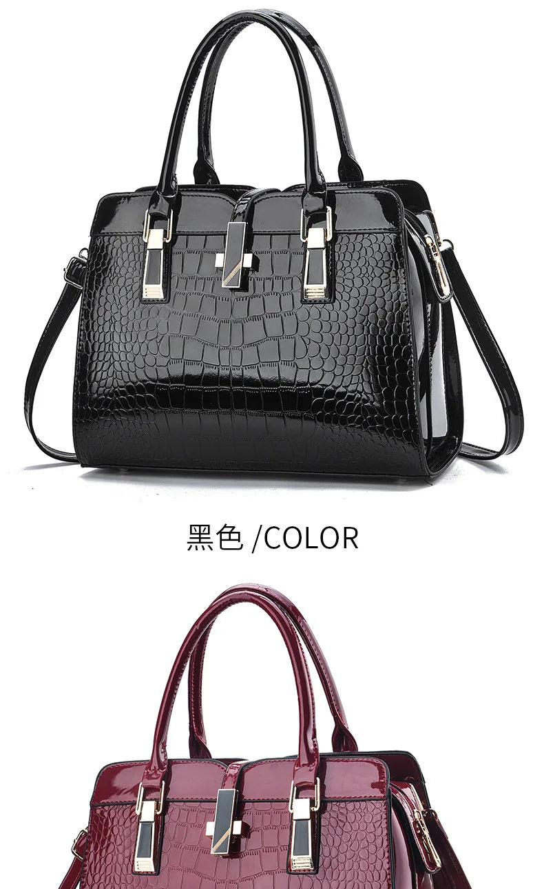 Luxury Brand Designer Women's Handbag | Large Capacity Single Shoulder Crossbody Bag & Crocodile Pattern Commuting Tote