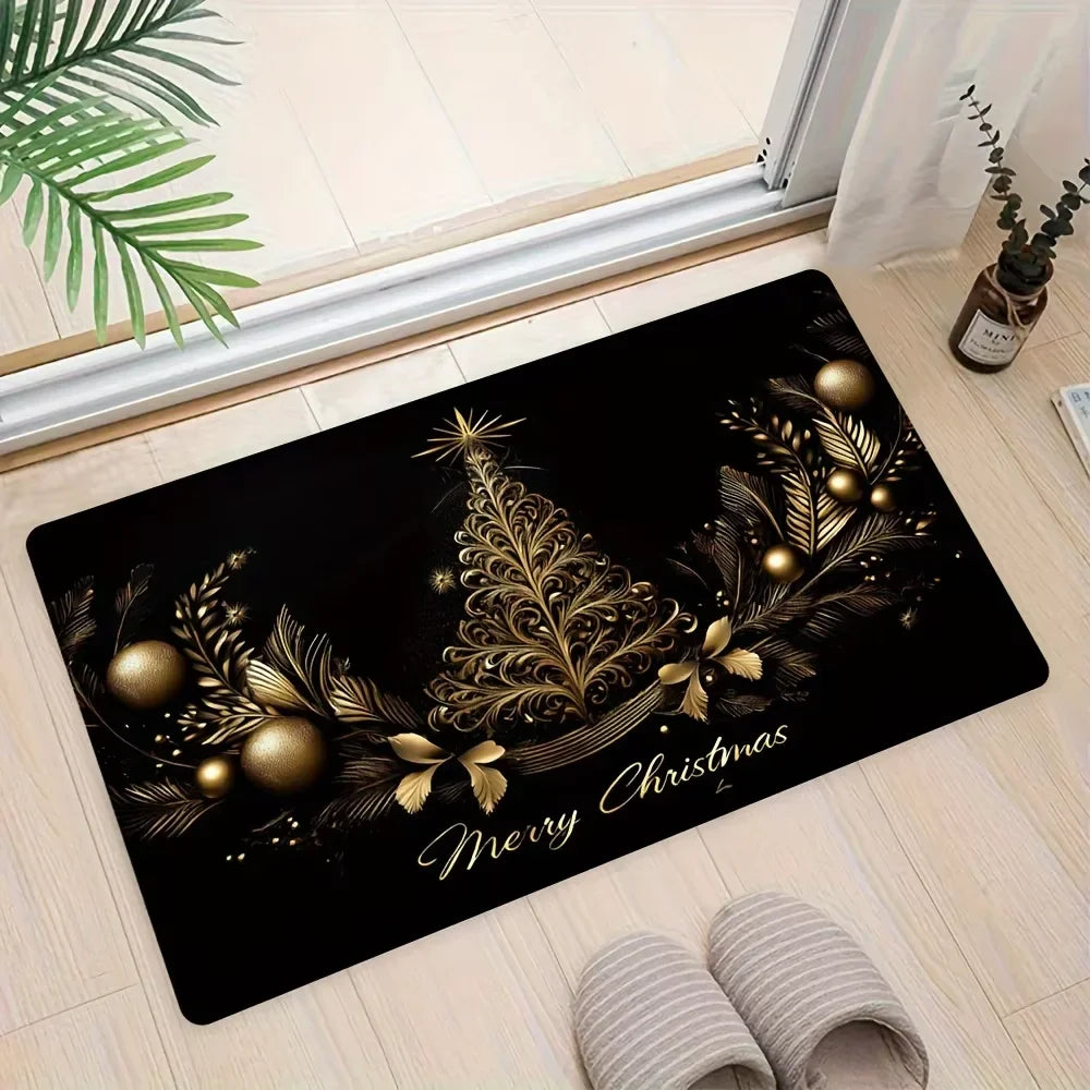 VIKAMA Christmas carpet soft doormat Christmas tree romantic floor mat living room carpet Rug For Bedroom Welcome Mat Outdoor