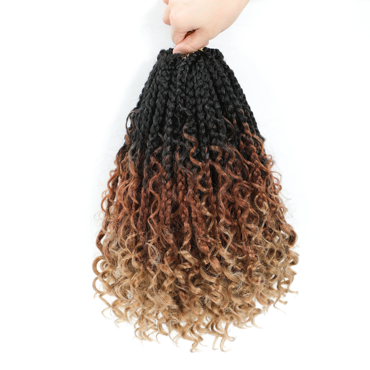 Goddess Box Braids Crochet Hair with Curly Ends | Synthetic Braids