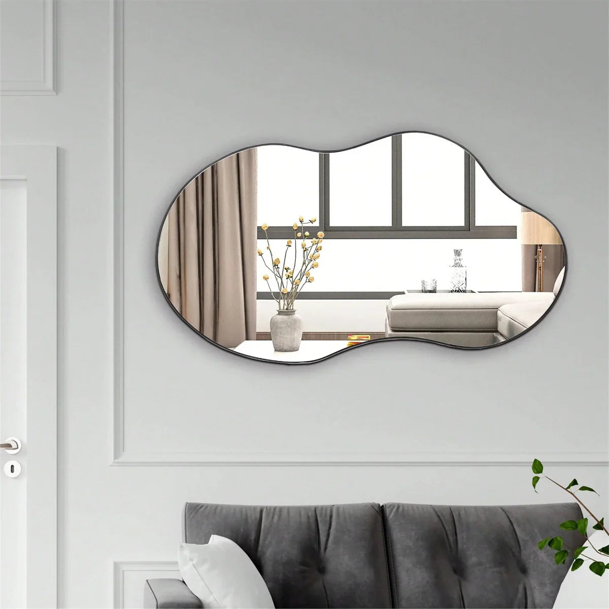 1pc Irregular Wall Mirror Cloud Mirror Asymmetric Acrylic Wall Mirror Suitable For Home Decoration, Room, Bathroom Living Room