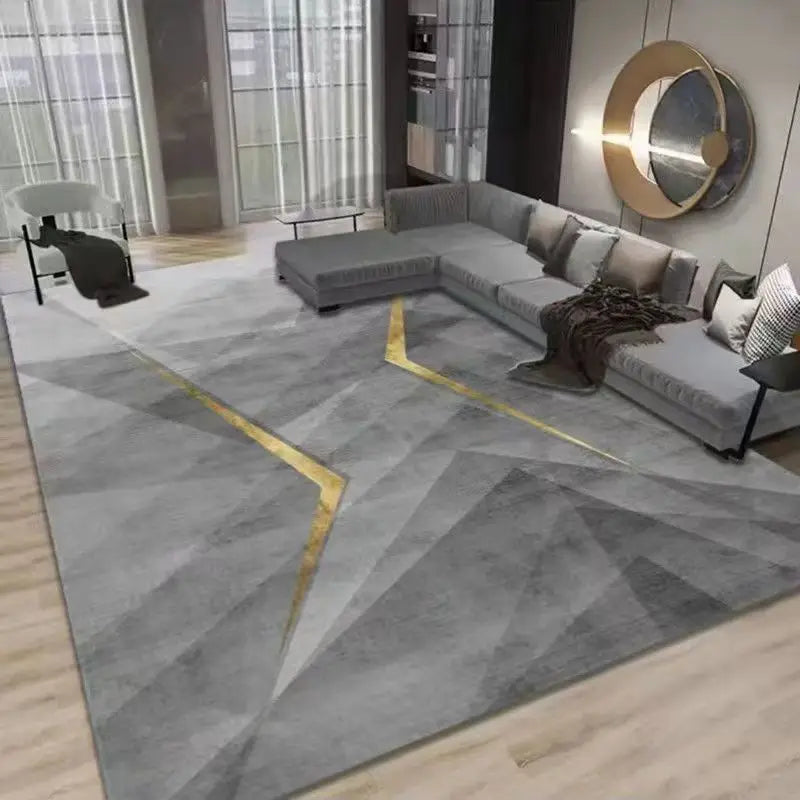 Simple Geometric Crystal Pile Living Room Carpet Home Bedroom Office Entrance Dirty Resistant Non-slip Carpet