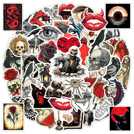 10/30/50pcs Cool Horror Poster Waterproof Stickers Laptop Skateboard Luggage Motorcycle Guitar Phone Fridge Car Sticker Decals