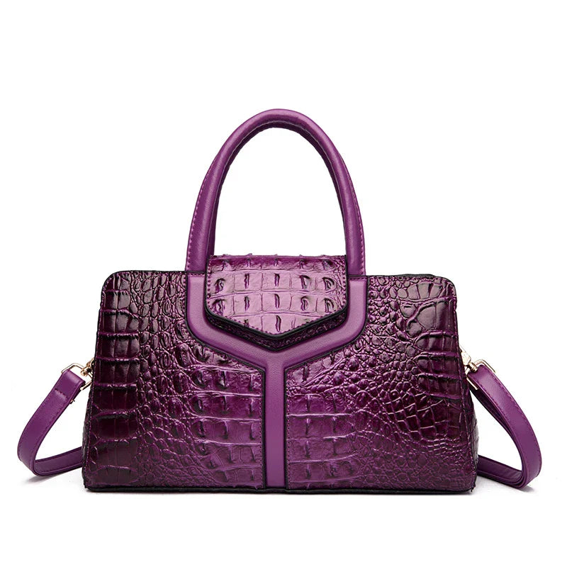 New Leather Women's Messenger Bags | Crocodile Female Crossbody Shoulder Handbags & High Quality Ladies Totes