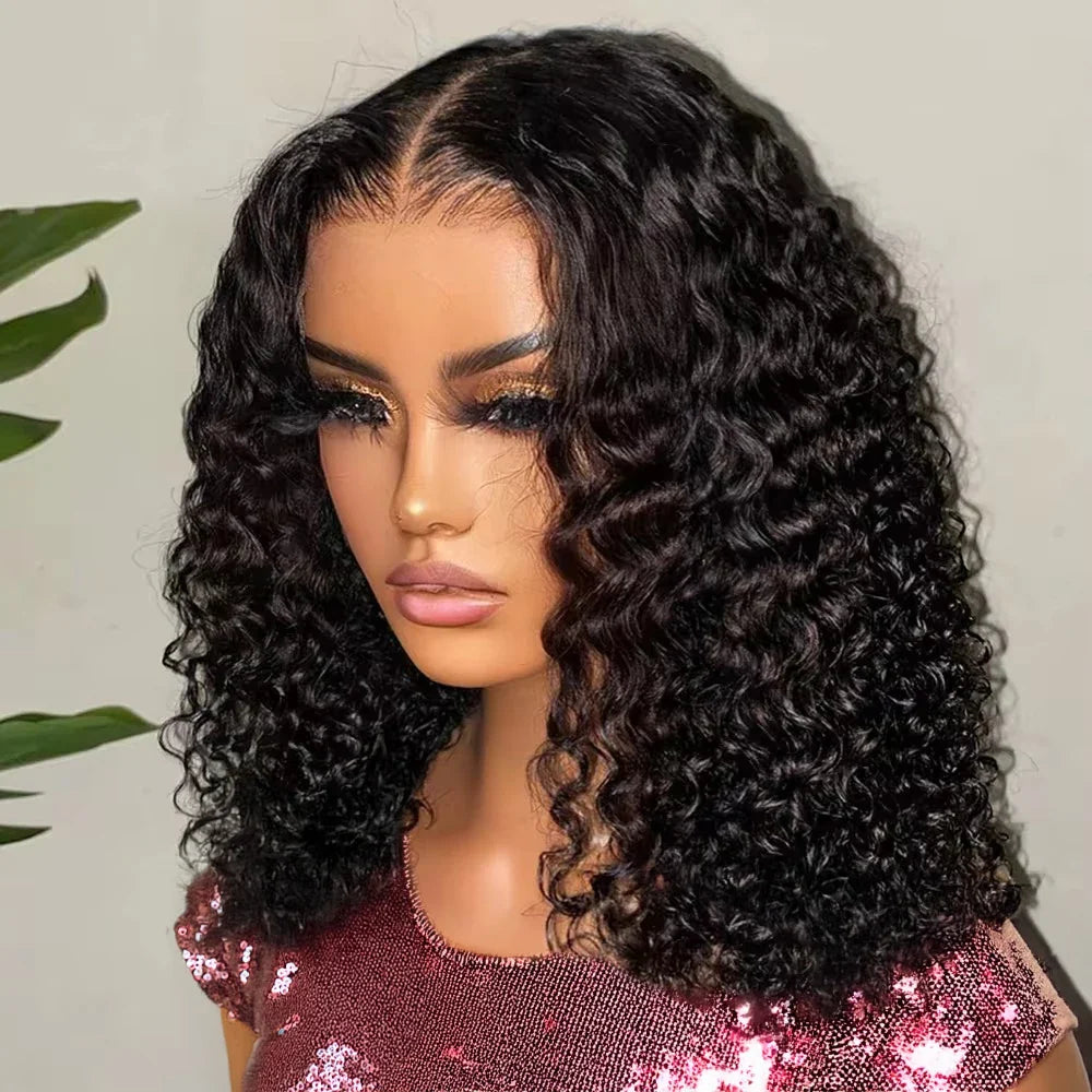 Brazilian Short Bob Deep Wave 13x4 HD Transparent Lace Frontal Wig | Glueless Remy Human Hair | 7x5 Lace Wig for Women