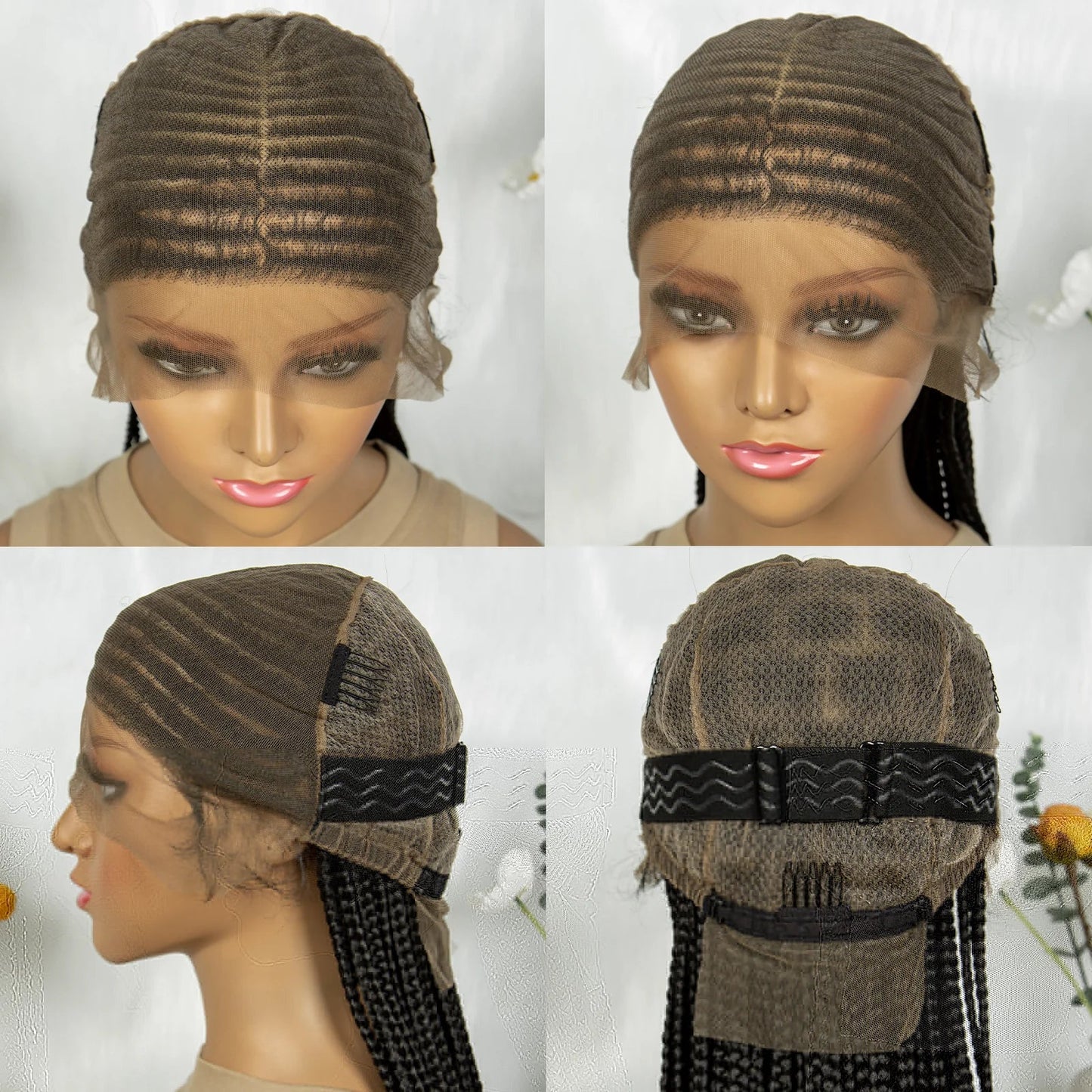 KIMA 36" Tribal Cornrow Braids Wig | Transparent Full Lace | Box Braids | Baby Hair