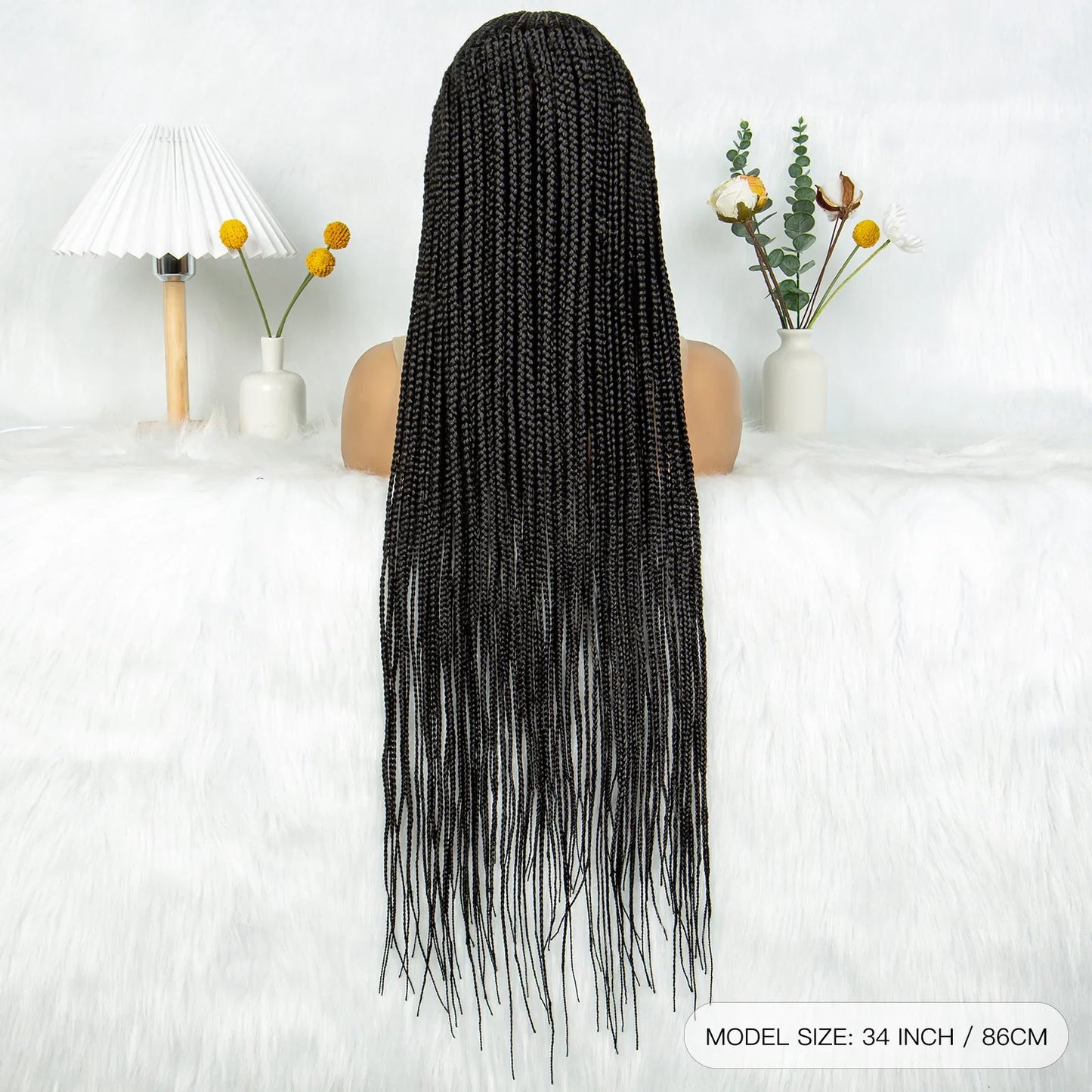 Full Lace Cornrow Box Braids Wig | Crochet Braided Style