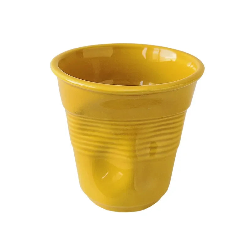 6.7oz Korean Style Cups and Mugs Coffee Mug White Ceramic Nordic Wrinkle Cup 200ml Drinking Coffe Tumbler English Letter Gift