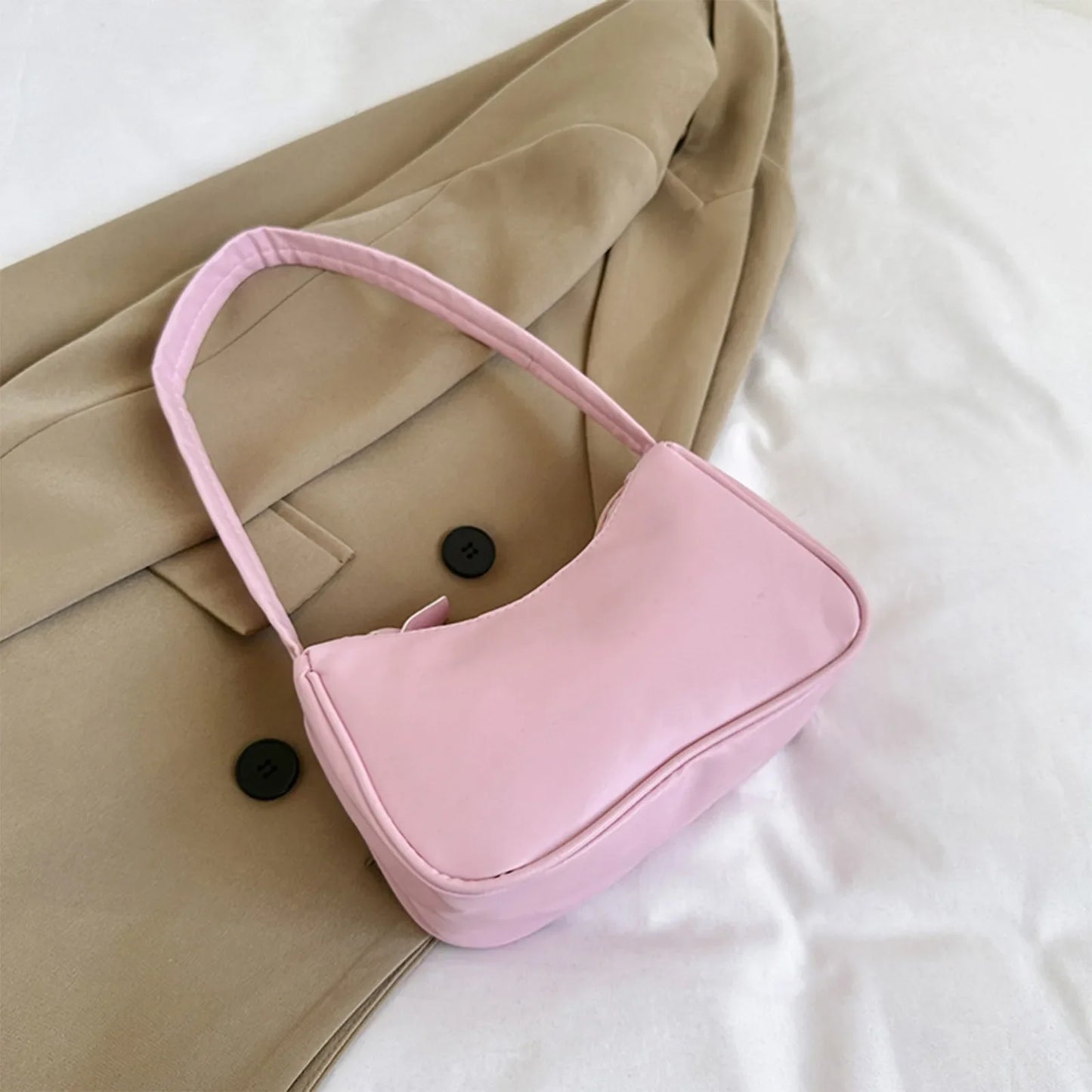 Retro Women's Solid Color Zipper Phone Bag | Hand Bag, Shoulder Bag & Armpit Bag (Mochilas Para Mujer, Mochila Y2k)