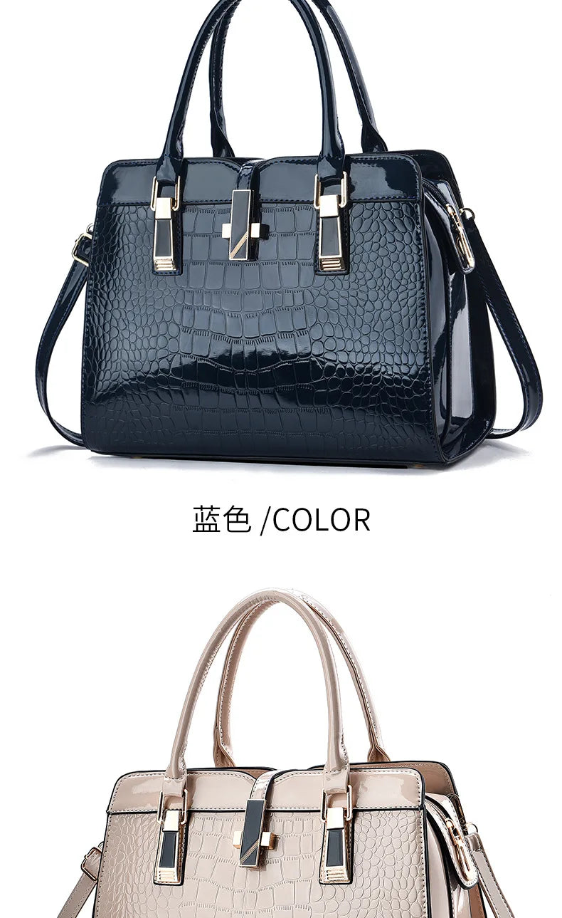 Luxury Brand Designer Women's Handbag | Large Capacity Single Shoulder Crossbody Bag & Crocodile Pattern Commuting Tote
