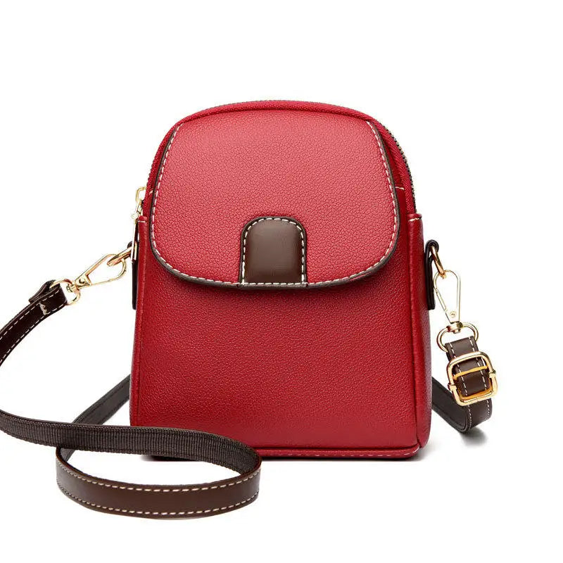 Fashion Leather Crossbody Bag for Women | Mini Shoulder Bag & Flip Zipper Messenger Bag (Students' Small Handbag)