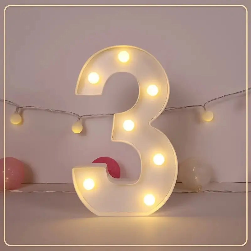 21.8cm White LED Letter&Number Night Lights,Battery Powered Decoration Lights,Wall Lights For Wedding,Birthday,Party,Christmas