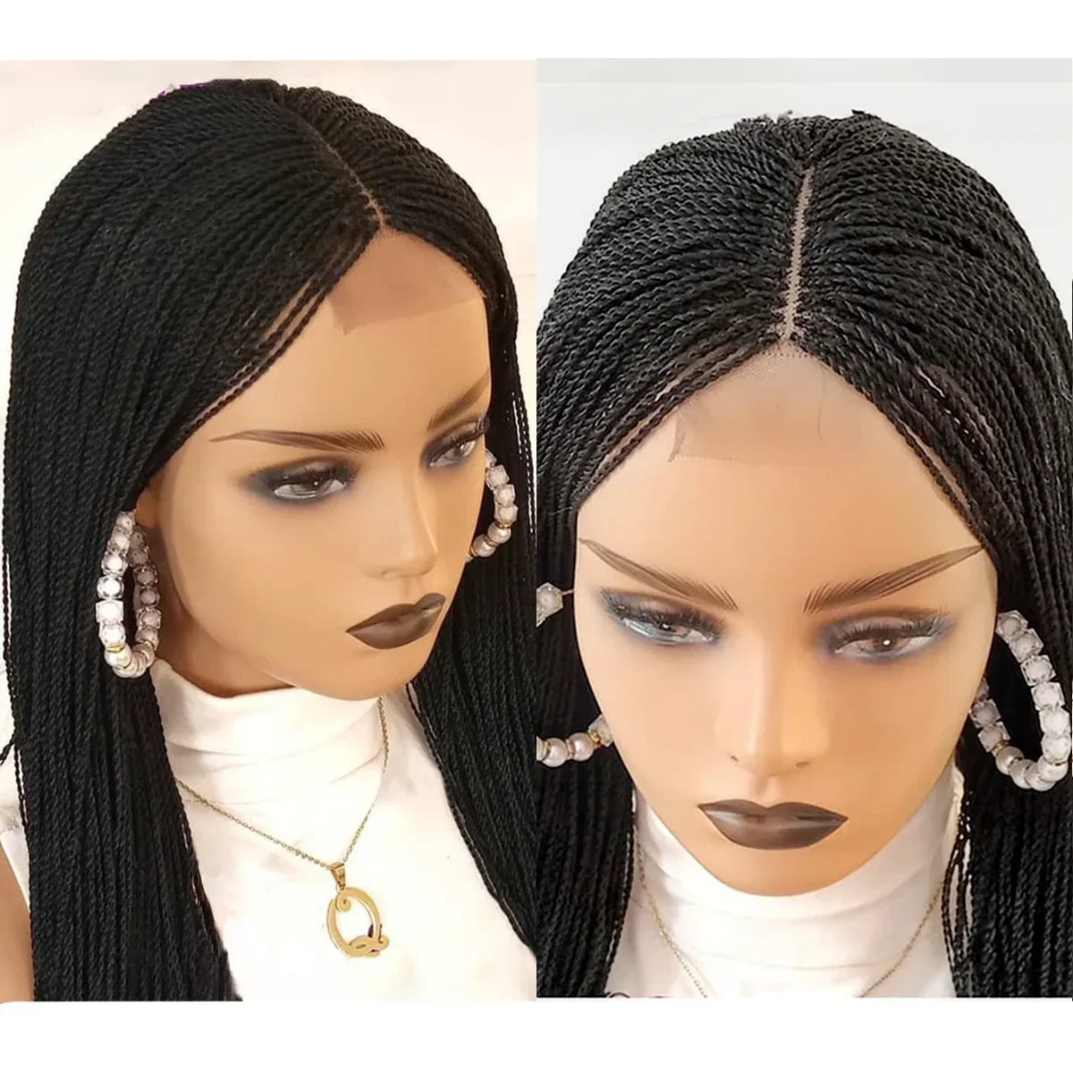 Glueless Micro Braid Wig | 13x4 Lace Frontal | Customizable Tiny Braids | For Black Women