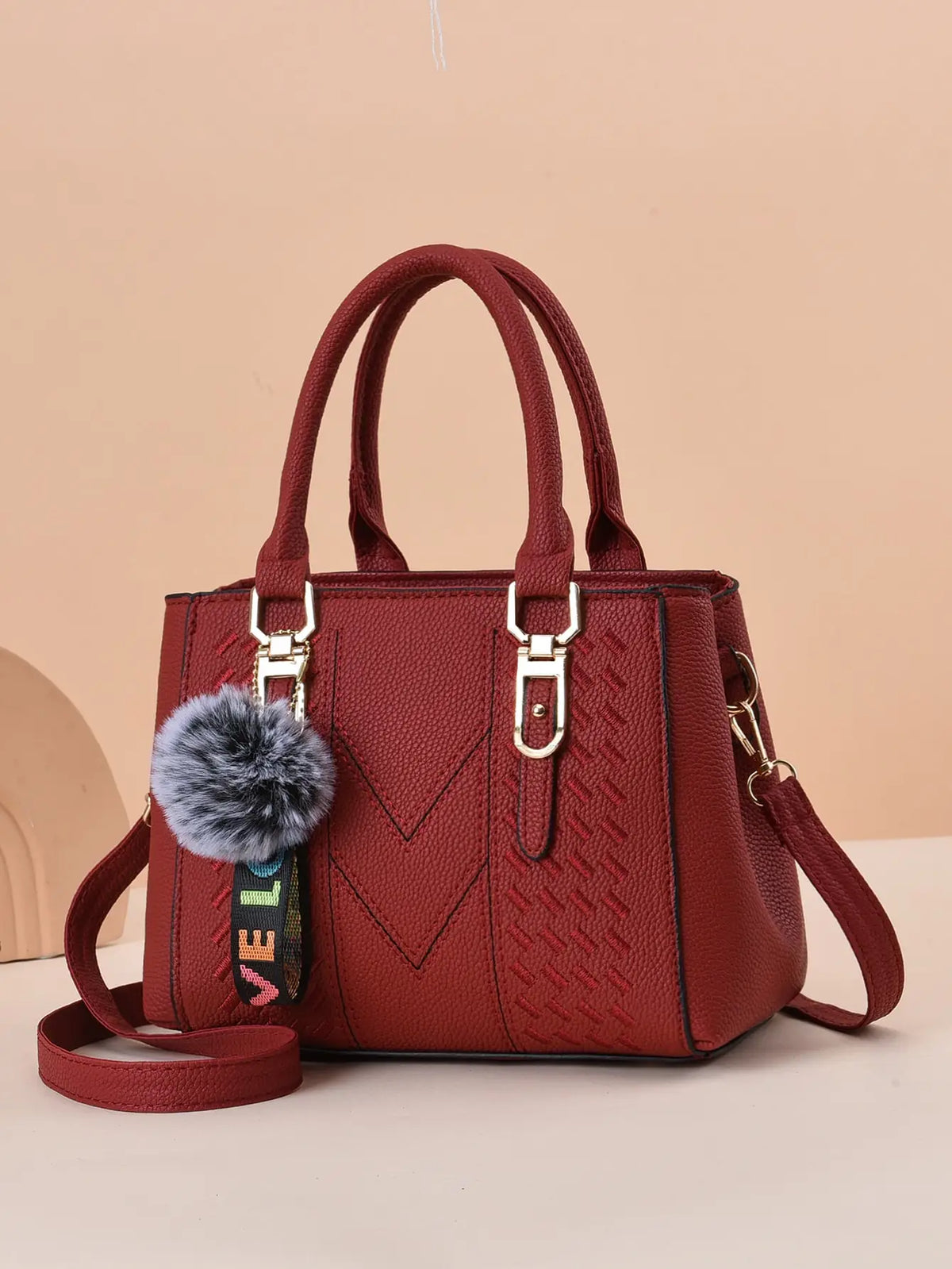 Fashionable Large Capacity Embroidered Crossbody Bag for Women | PU Leather Handbag for Daily Use & Business