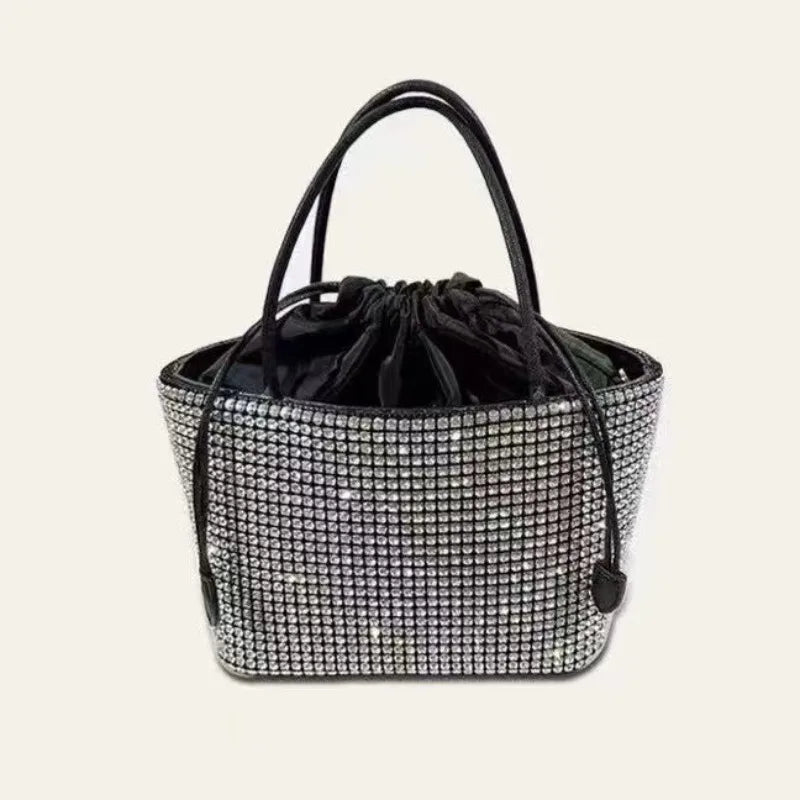 Glamorous Rhinestone Pearl Stage Bag | Women's Sparkly Evening Clutch & Luxury Performance Purse (Large Capacity Crossbody Shoulder Bag)