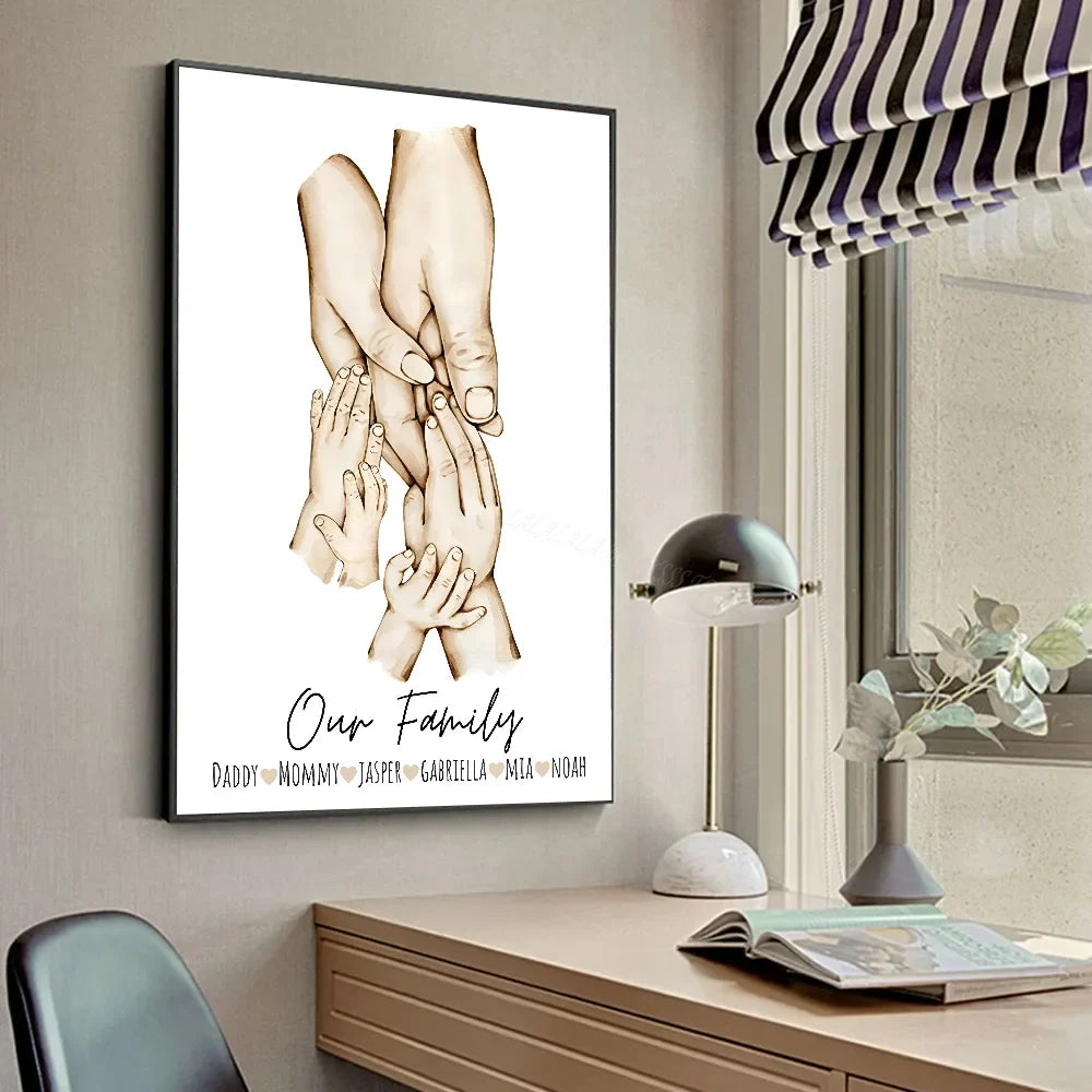 Family Art Project_custom Family Names Canvas Art - Minimalist Wall Decor For Home & Gifts Poster