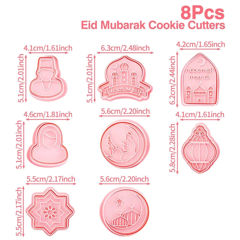 Ramadan Decoration 2025 EID Mubarak Biscuit Mold Cookie Cutter DIY Islamic Muslim Party Decor Al Adha Ramadan Kareem Eid Mubarak