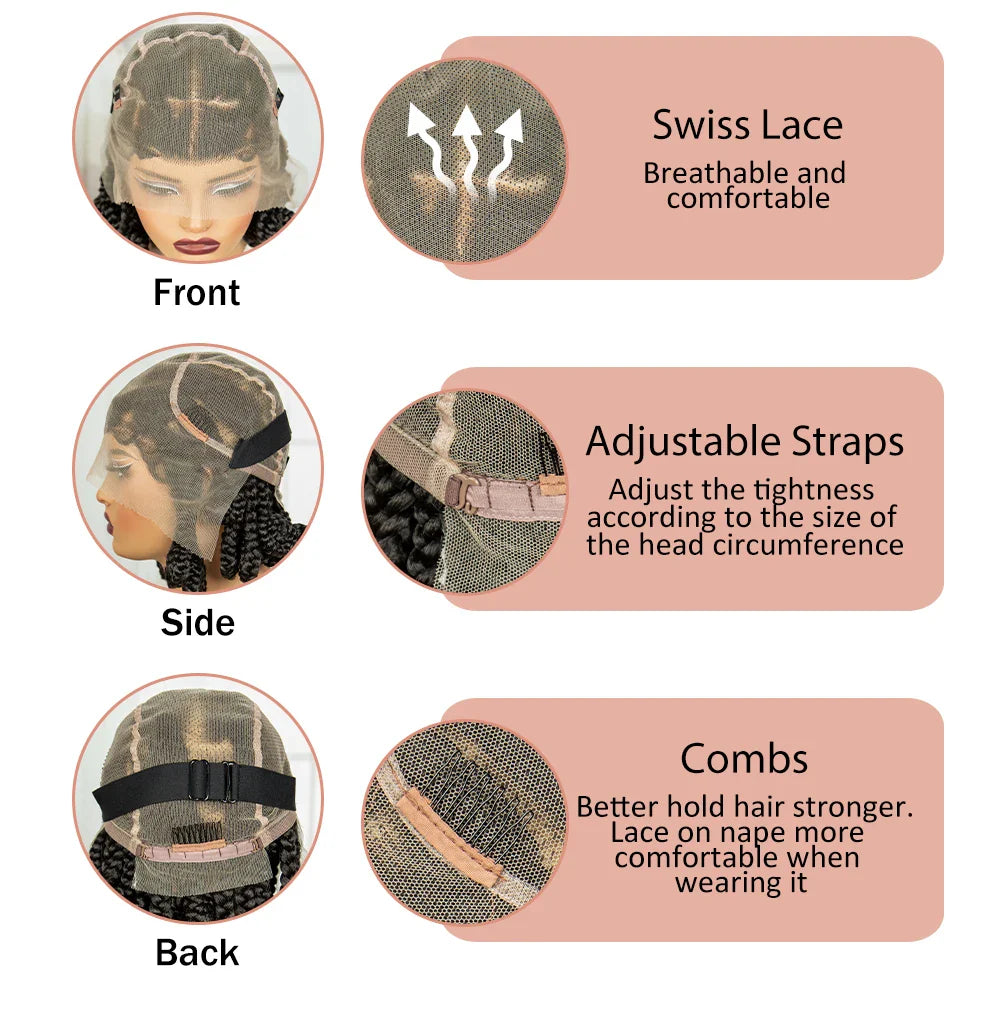Handmade Bantu Knotless Braids Wig | Full Lace Frontal | Baby Hair
