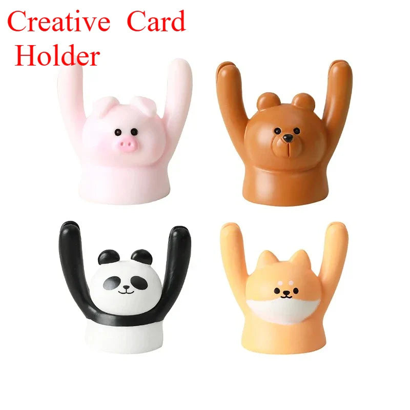 Cute Cartoon Animal Design Message Holder Clip Photo Stand Card Inspiring Desk Decoration Accessories Crafts Small Ornament