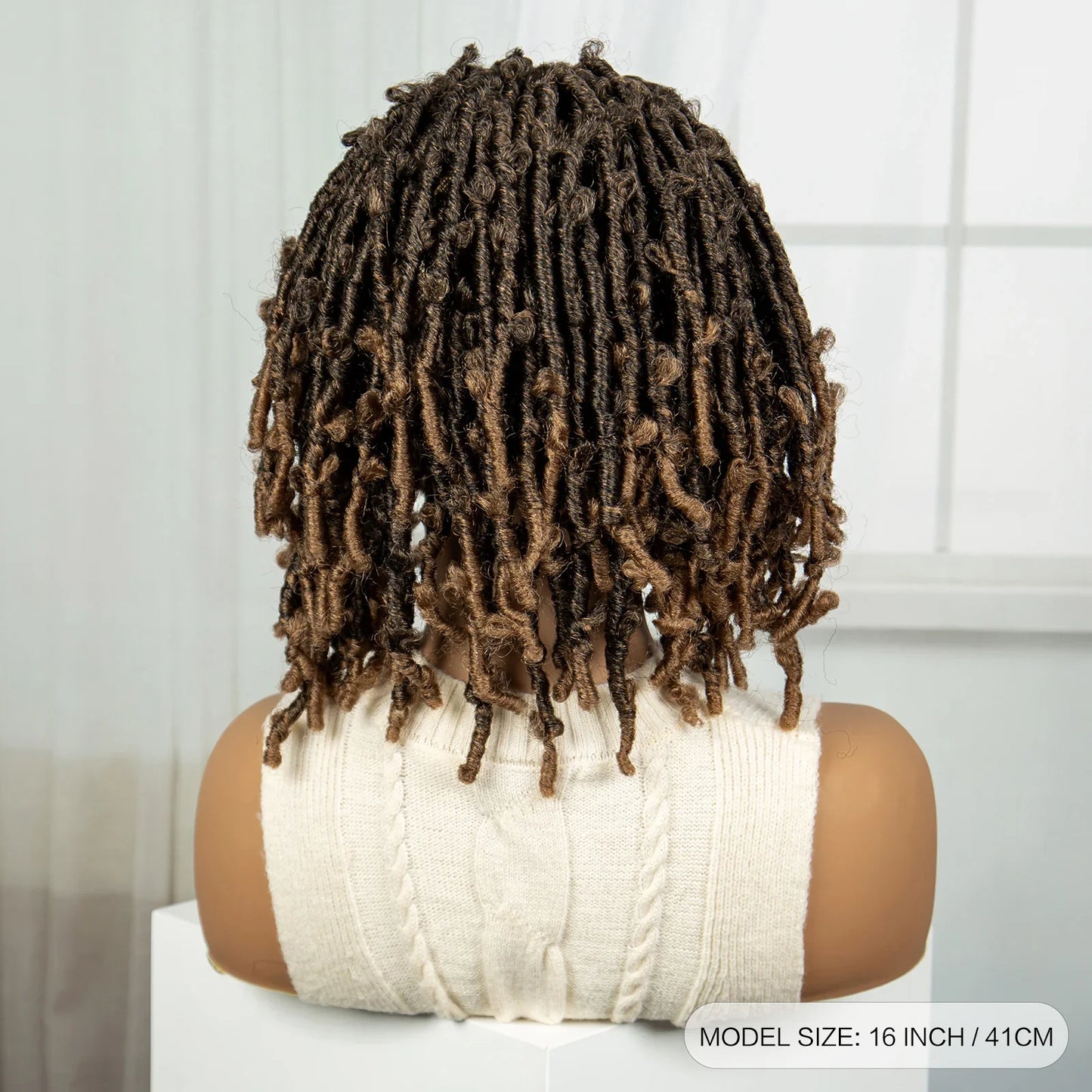 Burgundy Knotless Butterfly Locs Wig | Synthetic Lace Front