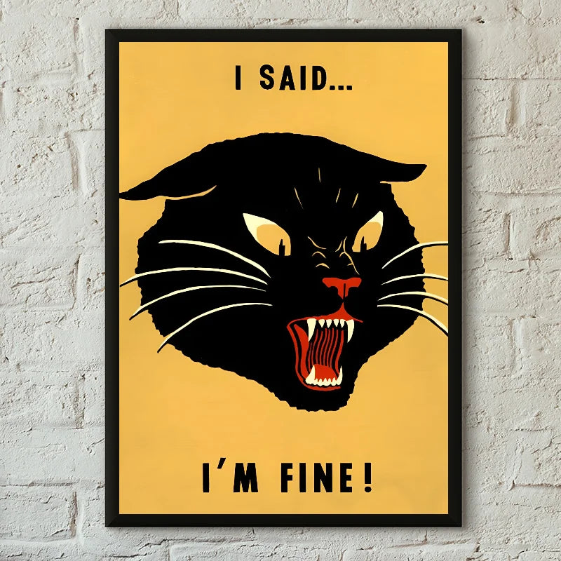 Modern Pop Black Cat Wall Art Poster Poster Paper Print Home Living Room Bedroom Entrance Bar Cafe Art Painting Decoration