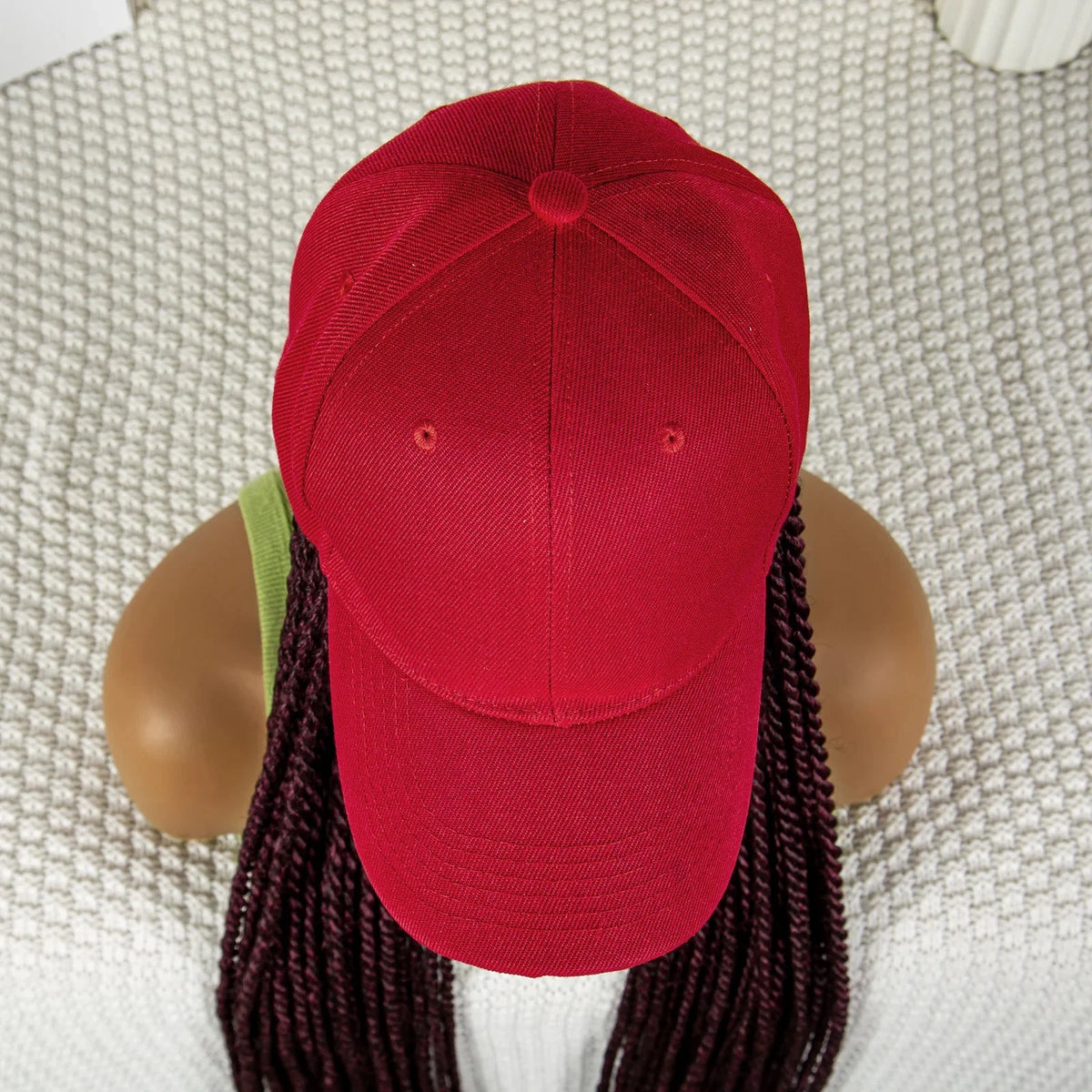 Synthetic Long Twists Braids Extension With Adjustable Cap Fashionable Machine Made Crochet Braided Extension Cap Wig For Women