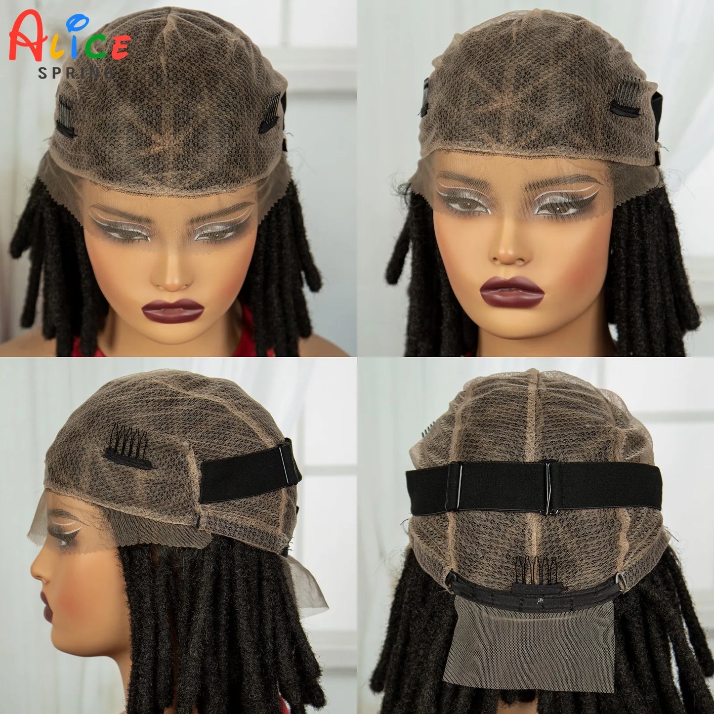 Red Faux Locs Braided Wig | Knotless Box Braids | Full Lace | Baby Hair