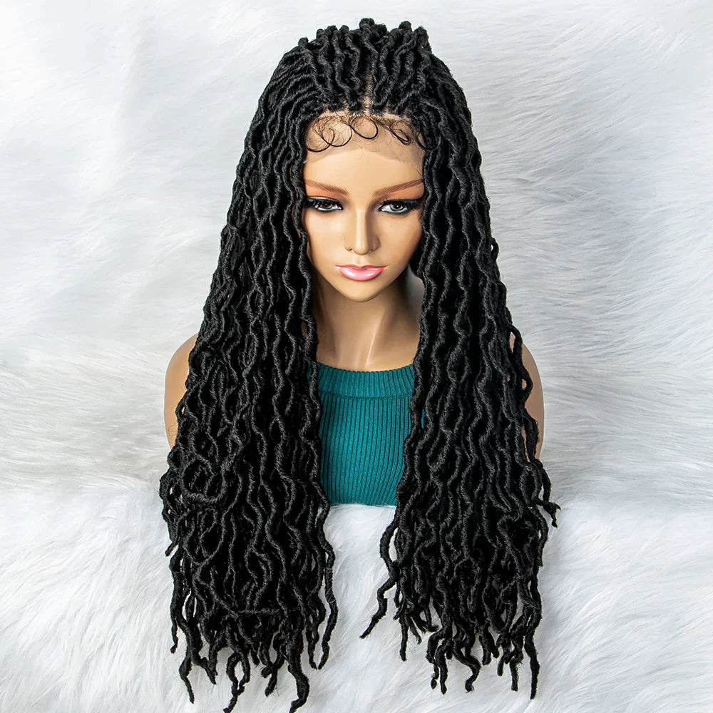 HD Transparent Lace Braided Wig with Lambswool Curls