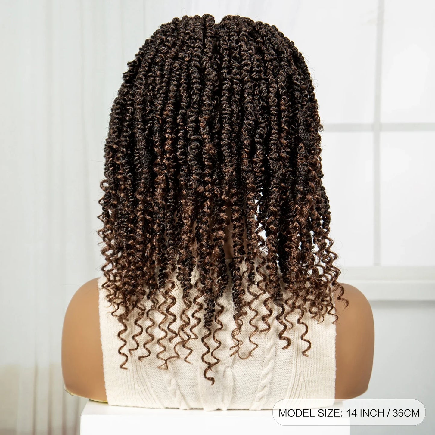 14" Full Lace Twisted Braids Wig with Baby Hair | Natural Looking Synthetic Lace Frontal Braided Wig for Black Women