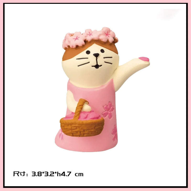Cute Cat Wedding Zakka Figurine Bride Baby Stroller Resin Model Miniatures Model Cake Ornaments Decor Crafts Desktop Accessories