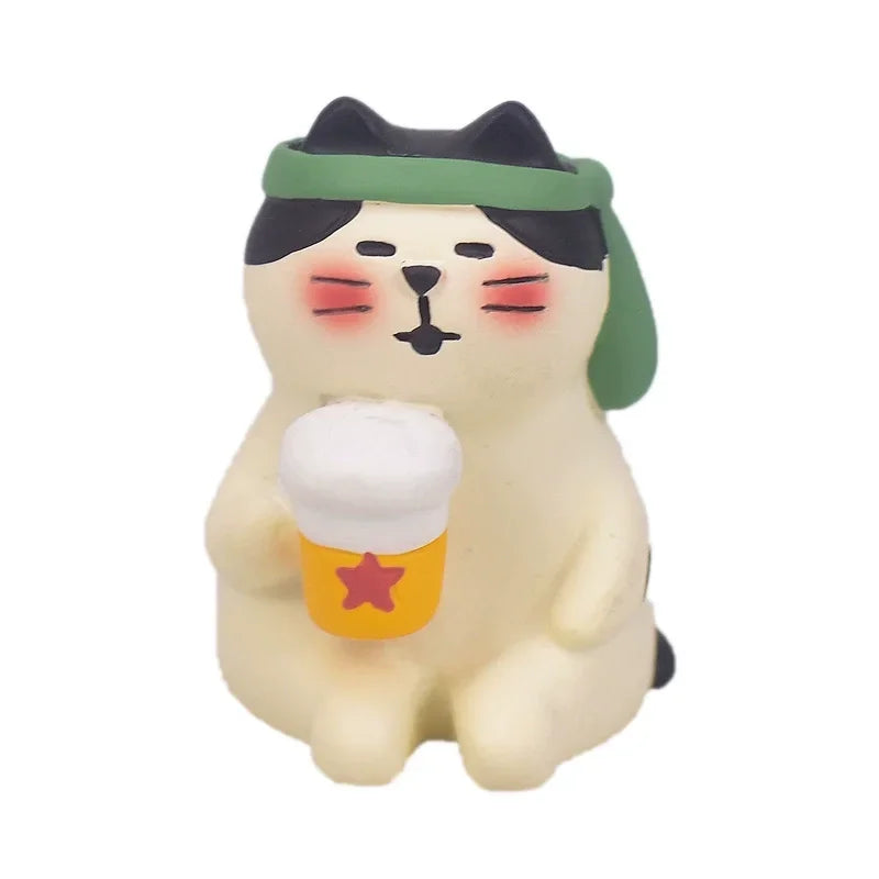 Cute Cat Ornament Admiring Flowers Scene ZAKKA Cherry Blossom INS Trendy Toy DIY Resin Handicraft Ornament