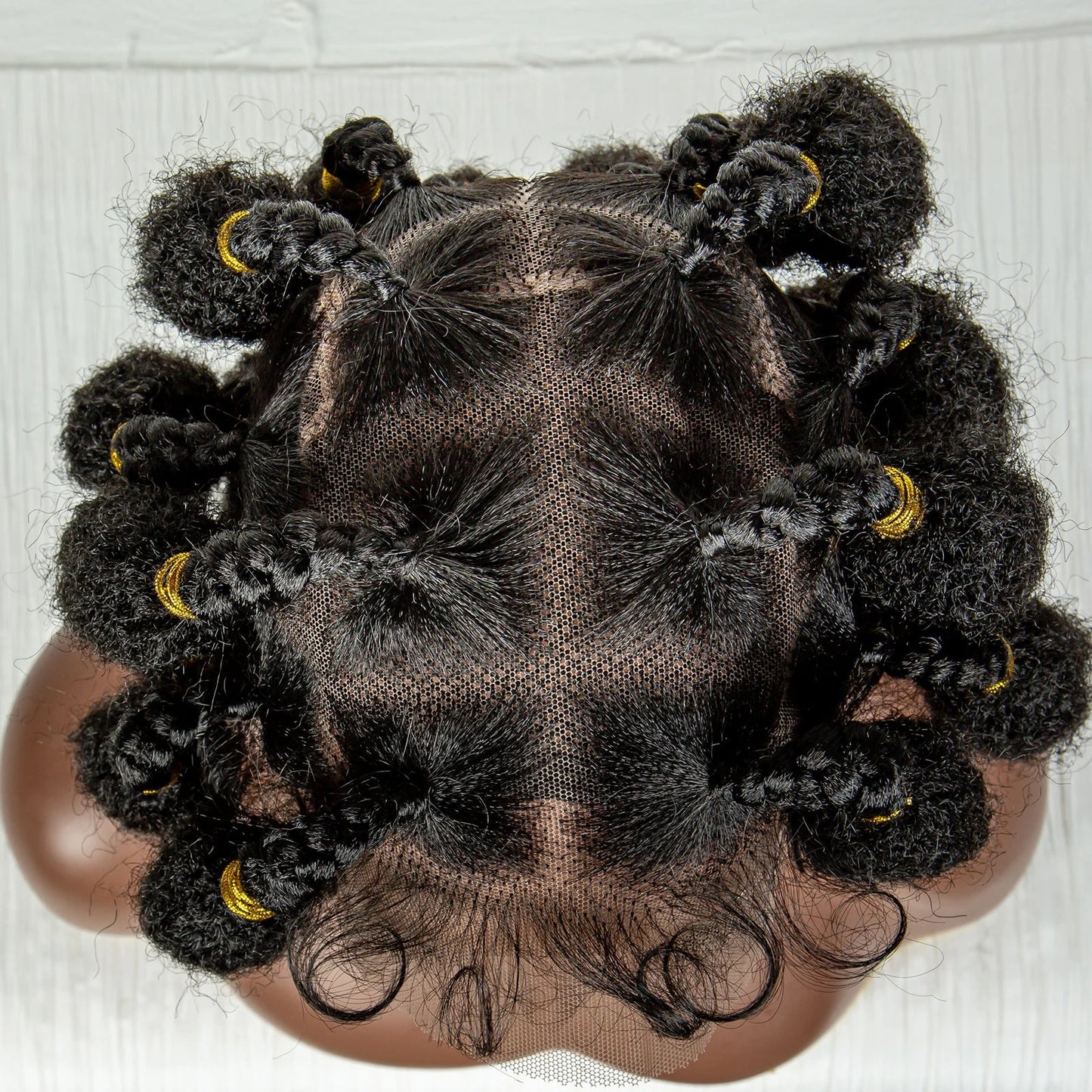 Short Bantu Knotless Braids Wig | Handmade Cornrow Accents | Full Lace