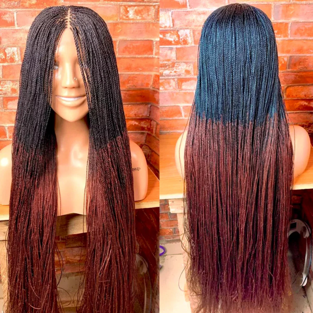 Chic Senegalese Micro Twist Braided Wig - Short Bob Style, Lightweight, Transparent Lace