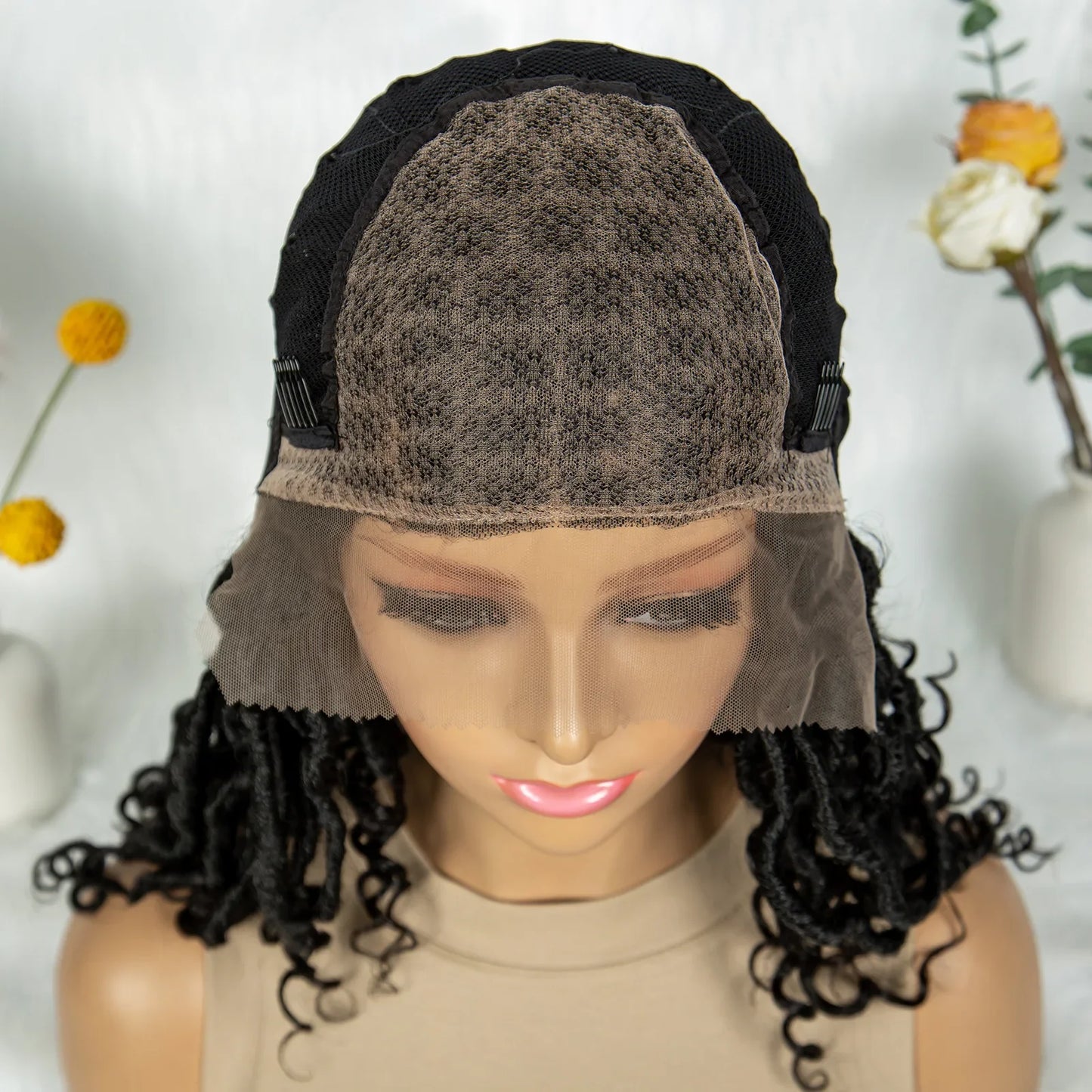 Lightweight Cornrow Braids Wig with Curly Ends | Lace Front