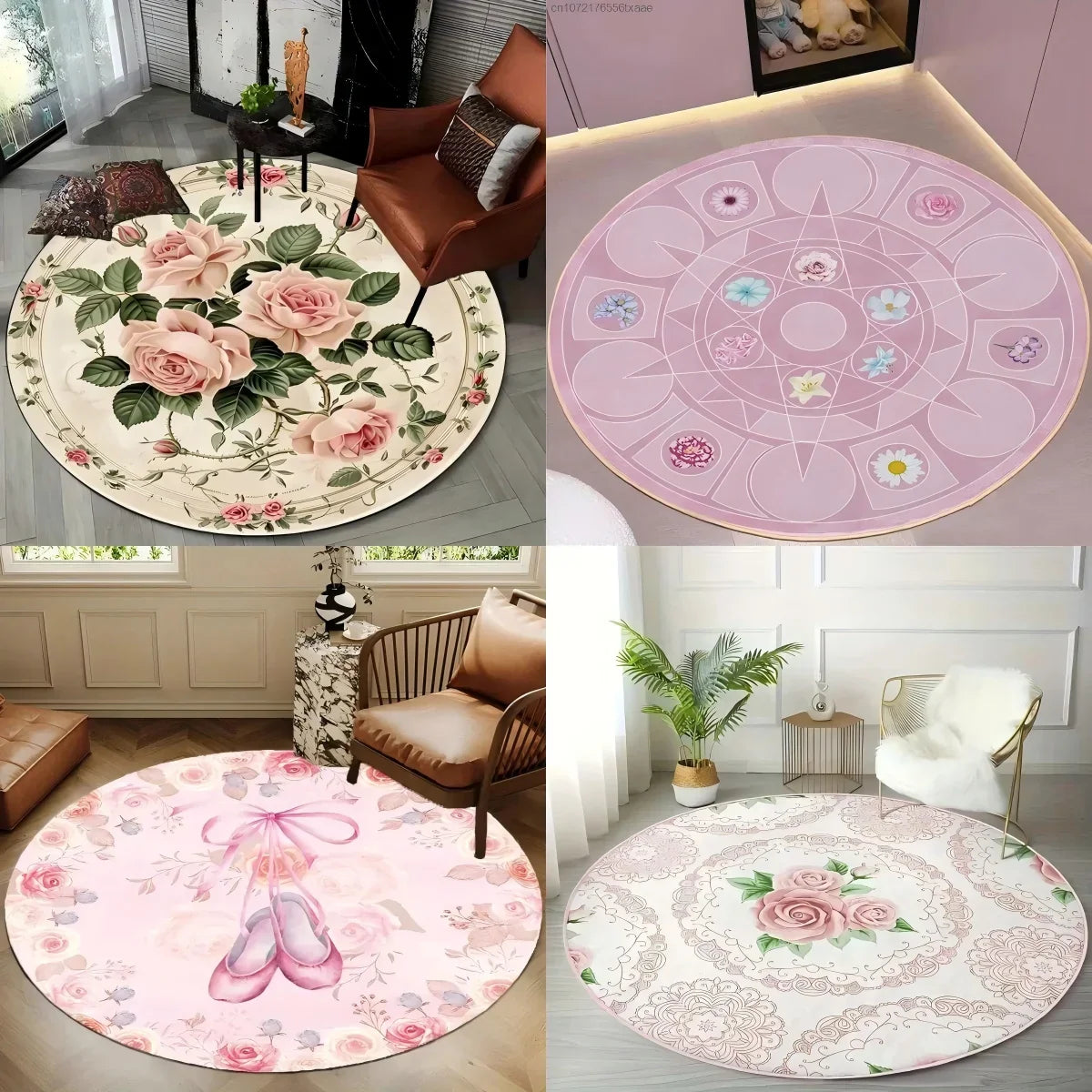 VIKAMA Printed Sweet Loop Pile Carpet Thickened Soft Carpet For Living Room Bedroom And Coffee Table Easy To Clean Floor Mats