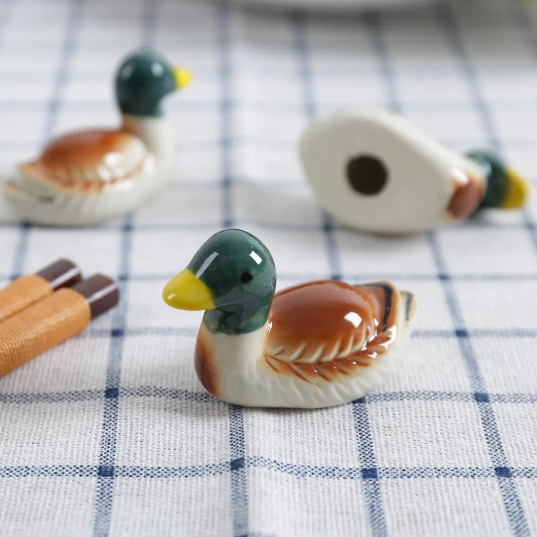 1-5 PCS Japanese Style Ceramic Mandarin Duck Chopsticks Holder Mini Cute  Home Table Decoration Chopsticks Pillow