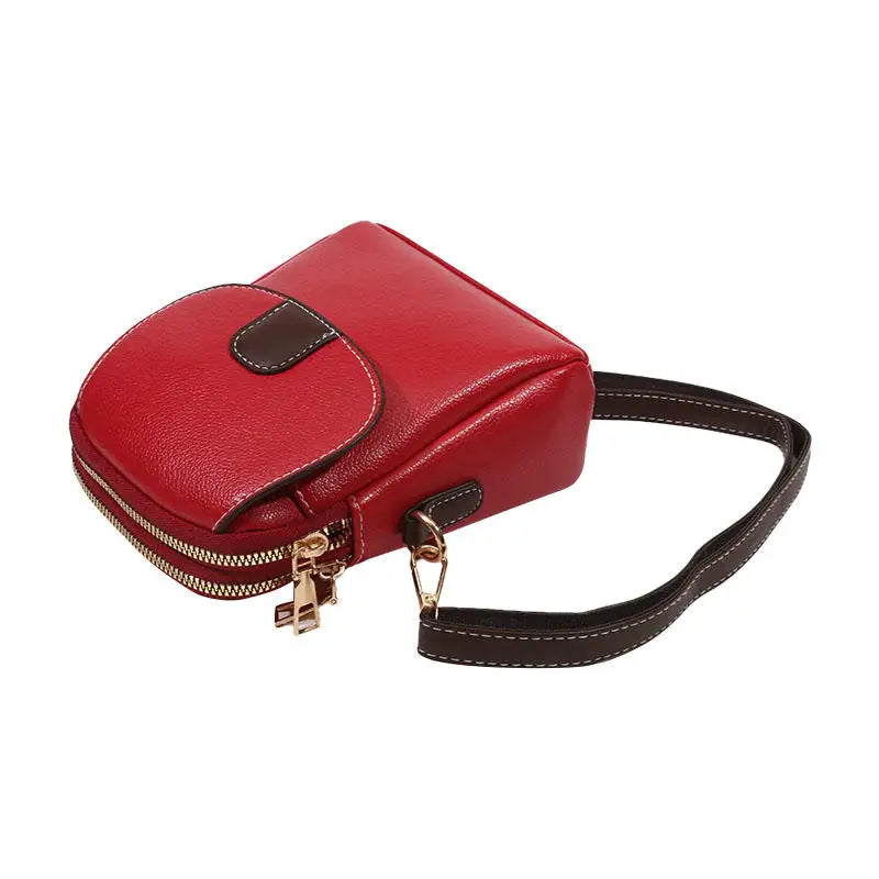 Fashion Leather Crossbody Bag for Women | Mini Shoulder Bag & Flip Zipper Messenger Bag (Students' Small Handbag)