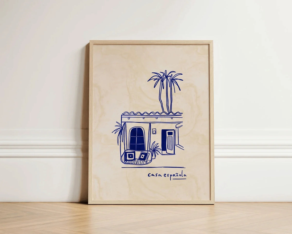 Casa Espanol Print, Ink Bleed Style, Spanish Retro Wall Art Spain House Summer Aesthetic Decor Gallery Wall Home Inspo unframed